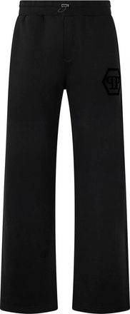 Philipp Plein Joggingbroek Hexagon - Heren - Wijde Broeken - Zwart - 4XL - Katoen - Broeken