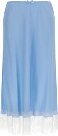 Moschino Blue Acetate Midi Womens Skirt