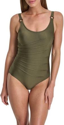 DKNY Starburst One-Piece Swimsuit in Moss Shimm at Nordstrom Rack, Size Xx-Large
