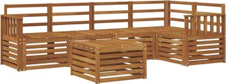 vidaXL Conjunto De Sof&aacute;s De Exterior 6 Uds. Natural Poli&eacute;ster Vidaxl