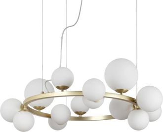 Ideal Lux Ideal Lux Perlage L&aacute;mpara De Techo Colgante Globo Redondo 14 Luces Lat&oacute;n