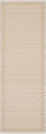 Tory Burch Sciarpa in misto lana e seta con monogramma e bordi sfrangiati