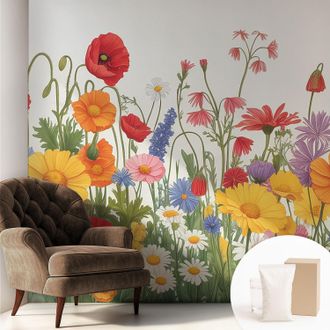 Tulup Carta Da Parati Con Design Moderno - Con Motivi Moderni - Fotomurali In Tnt Soggiorno Camera De Letto Sala Ufficio Prato Fiorito 250x250 Cm