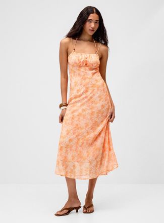 Twik Womens Floral ruched-bust maxi dress