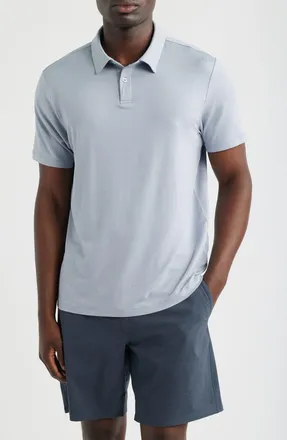 Zella Dynamic Stripe Polo in Blue Delicate Stripe at Nordstrom, Size X-Large