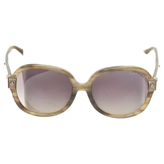 Lanvin 2012 SLN-505 print brushed metal hinge oversized butterfly sunglasses