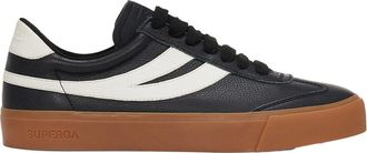 Superga Unisex Adult 4834 Club S Swallow Contrast Detail Vegan Leather Trainers (Black/Gum) - Size UK 5.5