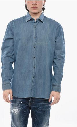 Barba Light Denim Shirt with French Collar size 43