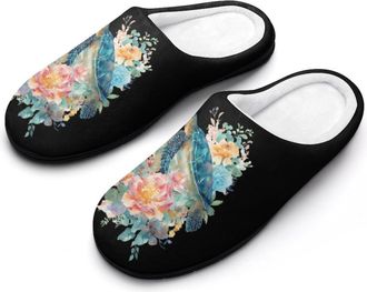 Generic Watercolor Sea Turtle Funny Mens Cotton Slippers Soft Non-Slip Rubber Sole House Slipper Indoor Outdoor