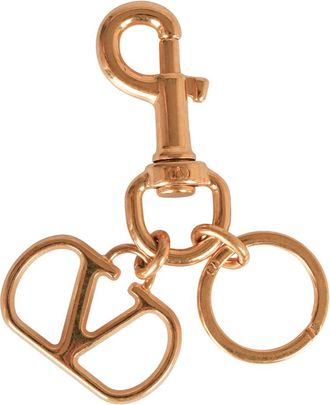 Valentino Garavani Accessoires, Dames, Geel, ONE Size, Handtekening Sleutelhanger Metaal