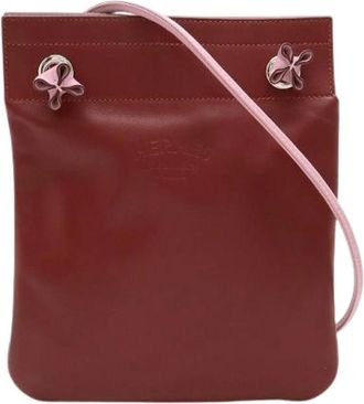 Herm&egrave;s Pre-owned Cross Body Bags, female, Red, Size: ONE SIZE Pre-owned Leather Shoulder Bag
