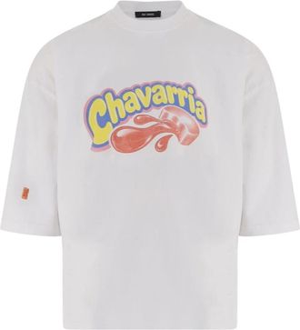 Willy Chavarria Katoenen T-shirt Met Logoprint - Heren - T-shirts - Wit - L - Katoen - Tops