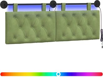 vidaXL Cabecero Colgante Verde Claro Terciopelo Vidaxl