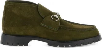 Gucci horsebit suede ankle boots - men - Calf Leather/Rubber/Suede - 10 - Green