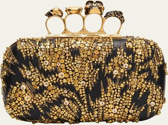 Alexander McQueen Skull Four Ring Embellished Clutch Bag