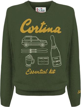 MC2 Saint Barth Heron Sweater - Heren - Ronde hals truien - Groen - S - Wol - Truien & Vesten