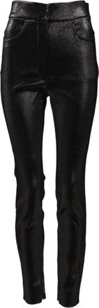 Dolce & Gabbana Womens Shiny Slim Pants - Black