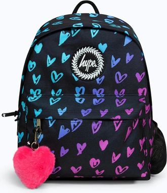 Hype Womens Hype Iconic Girls Black Scribble Hearts Backpack