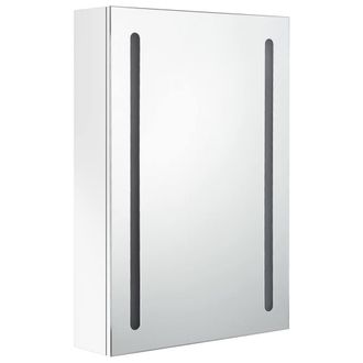 Berkfield Home LED Bathroom Mirror Cabinet Shining White 50x13x70 cm | Size: 50 x 13 x 70 cm