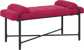 vidaXL Banco Con Botones Y Cojines Rojo Vino 110 X 40 X 46 Cm Vidaxl