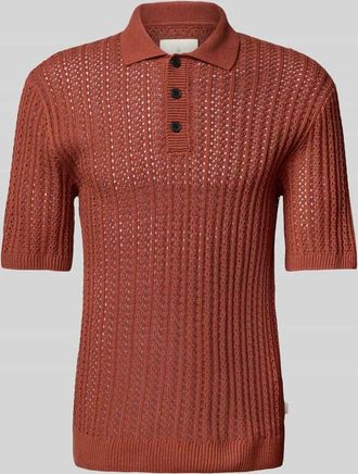 Jack & Jones Poloshirt mit Strukturmuster Modell JOEL in Rostrot, Gr&ouml;&szlig;e XXL