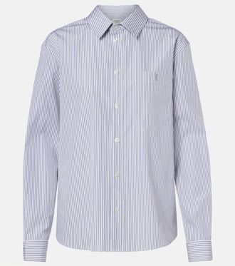 Saint Laurent Camisa de popel&iacute;n de algod&oacute;n a rayas