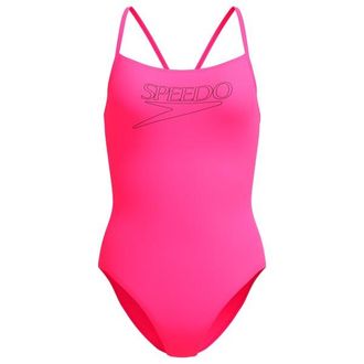 Speedo Endurance+ Logo Thin Strap One Piece Badeanzug f&uuml;r Damen | rosa