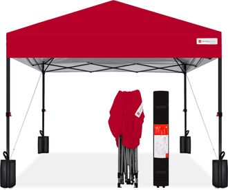 Best Choice Products 12x12ft Easy Setup Pop Up Canopy w/ 1-Button Setup, Wheeled Case, 4 Weight Bags