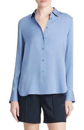 Vince Stretch Silk Blouse in Azure Gem at Nordstrom Rack, Size Xx-Small