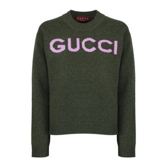 Gucci Truien & Vesten, Dames, Groen, M, L/S Cw/Nk Top