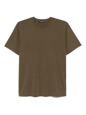 Tom Ford Brown Cotton-Blend Crewneck T-Shirt