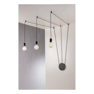 Netlighting HABITAT 3 Light Pendant Ceiling Light Black 500cm