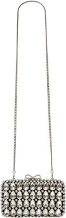 Self Portrait Clutches, female, Beige, Size: ONE SIZE Crystal Clutch