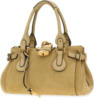 Chlo&eacute; Womens Paddington Shoulder Bag Beige Calf