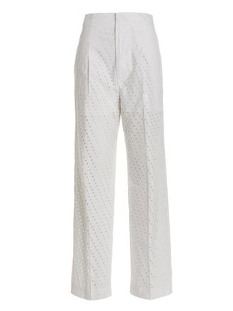 Nude White Visible button jeans
