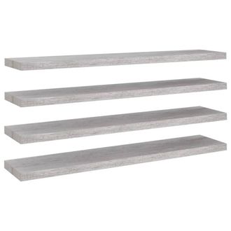 Berkfield Home Floating Wall Shelves 4 pcs Concrete Grey 120x23.5x3.8 cm MDF