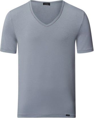 Hanro Natural Function V-Neck T-shirt in Cliff Grey at Nordstrom, Size Medium
