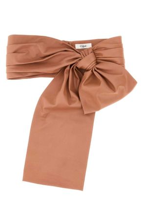 Chlo&eacute; Pink Bow Solid Tie Belt
