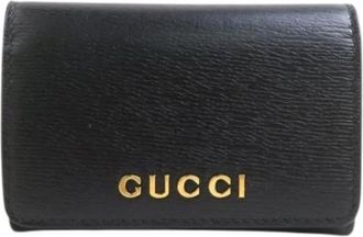 Gucci Pre-owned Card Case - Dames - Vintage Accessoires - Zwart - ONE Size - Leer - Vintage