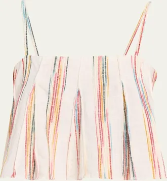 Rosie Assoulin Million Pleats Sleeveless Crop Top