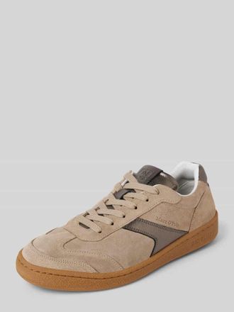 Marc O'Polo Flache Low Top Sneaker mit Glanz-Applikationen in Taupe, Größe 41