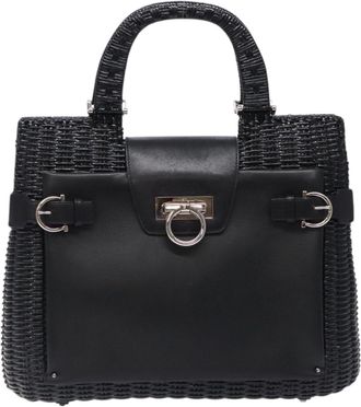 Ferragamo Gancini Black Leather Handbag (Pre-Owned)