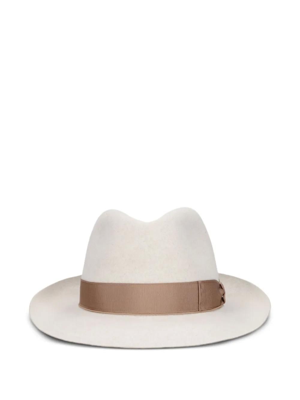 Chapeau Feutre Femme Style Borsalino Beige Taille M - élégant Et Chaud Pour L'hiver