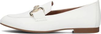 Gabor Schoenen, Dames, Wit, 42 1/2 EU, Leer, Witte Loafer met Gouden Details