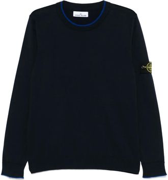 Stone Island Maglione con applicazione Compass - Blu