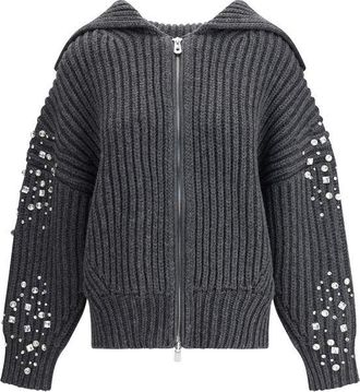 Pinko Rhinestones wool Womens Cardigan