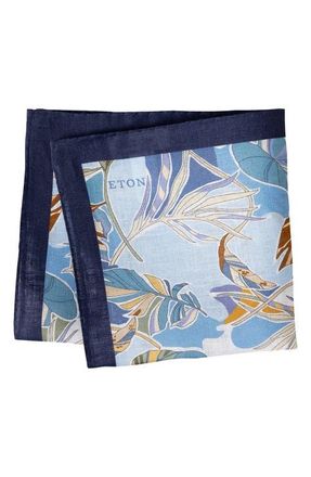 Eton Tropical Linen Pocket Square in Light Blue at Nordstrom