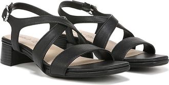 Life Stride Jordan Strappy Heeled Sandals Womens Sandals Black : 8.5 W (C), Leather/Rubber