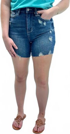 Judy Blue No Worry No Hurry Shorts In Dark Wash