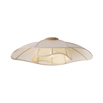 QAZQA Qazqa L&aacute;mpara De Techo Japandi De Tela Beige De 70 Cm - Haru